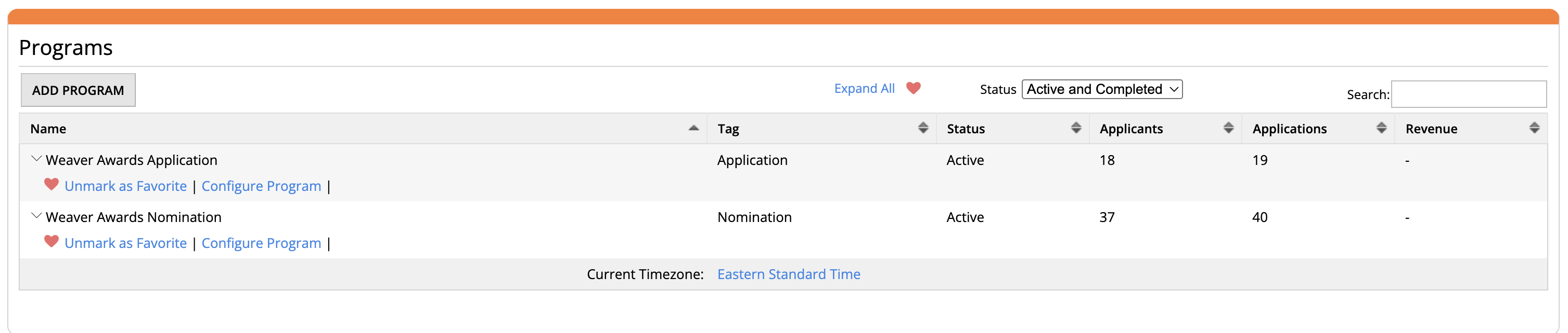 Select program