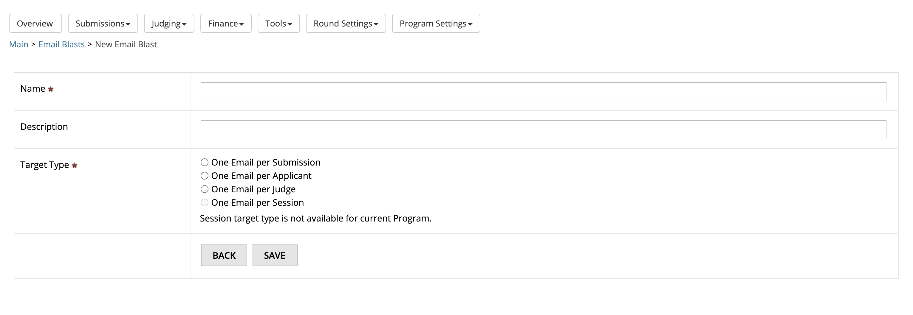 Email options